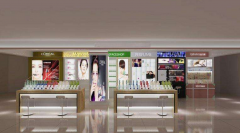 做化妝品展柜廠(chǎng)家 化妝品柜臺(tái)形象定做化妝品展架